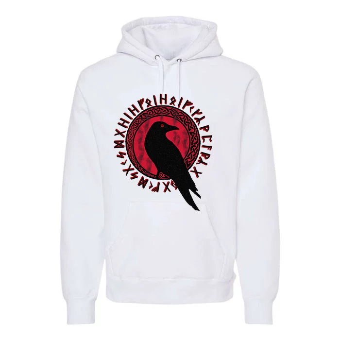 Odin Raven Huginn & Muninn Vegvisir Vikings Myth Premium Hoodie