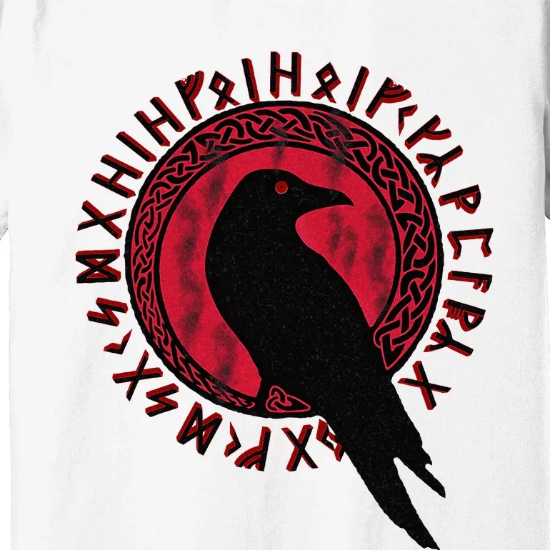 Odin Raven Huginn & Muninn Vegvisir Vikings Myth Premium T-Shirt