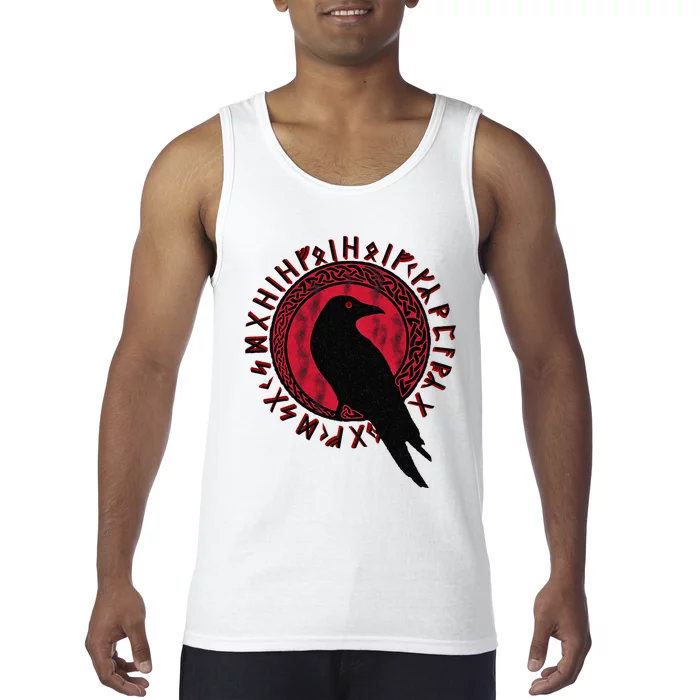 Odin Raven Huginn & Muninn Vegvisir Vikings Myth Tank Top