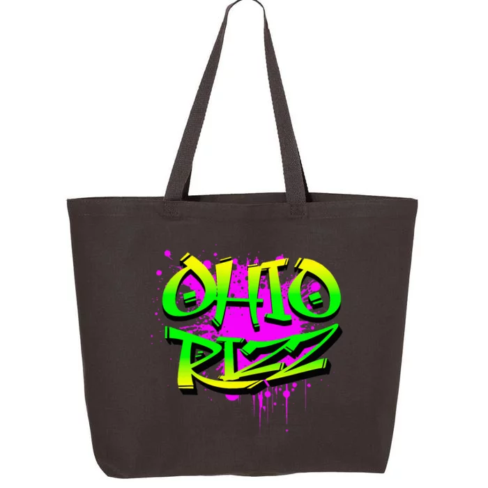 Ohio Rizz Ironic Meme Graffiti Rizzler Brainrot Quote 25L Jumbo Tote