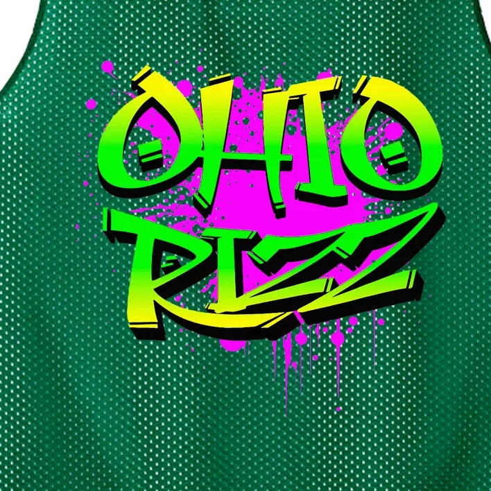 Ohio Rizz Ironic Meme Graffiti Rizzler Brainrot Quote Mesh Reversible Basketball Jersey Tank