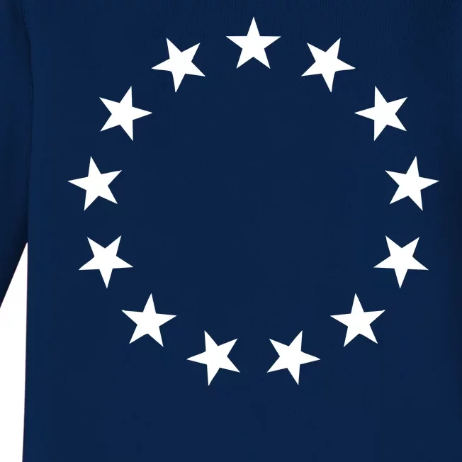 Original 13 Colonies Stars Betsy Ross Flag Baby Long Sleeve Bodysuit