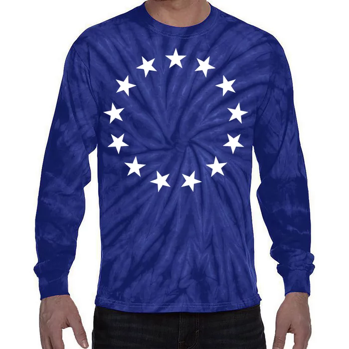 Original 13 Colonies Stars Betsy Ross Flag Tie-Dye Long Sleeve Shirt