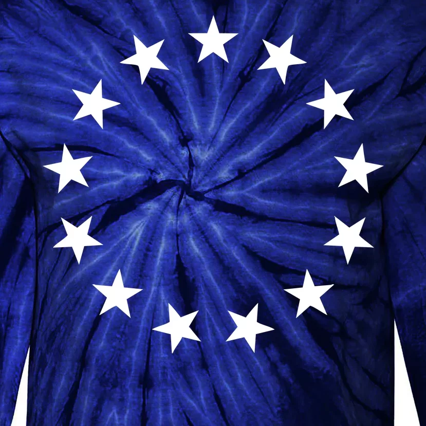 Original 13 Colonies Stars Betsy Ross Flag Tie-Dye Long Sleeve Shirt