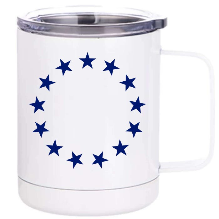 Original 13 Colonies Stars Betsy Ross Flag Front & Back 12oz Stainless Steel Tumbler Cup