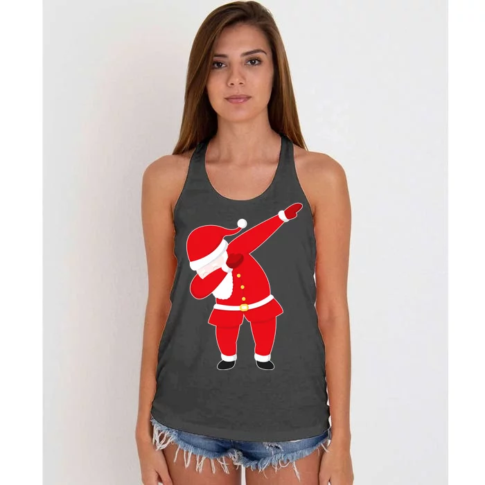 Original Dabbing Santa Women's Knotted Racerback Tank