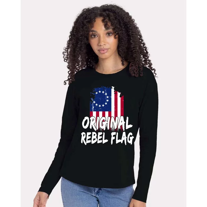 Original Rebel Flag Womens Cotton Relaxed Long Sleeve T-Shirt