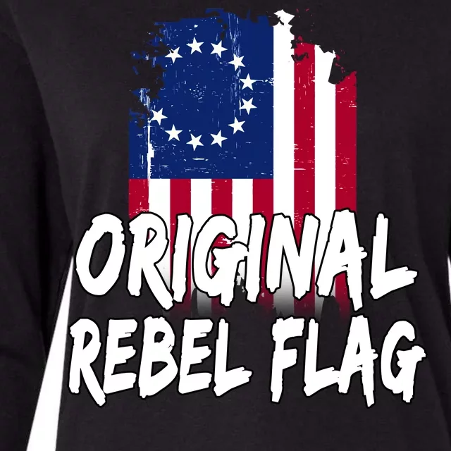 Original Rebel Flag Womens Cotton Relaxed Long Sleeve T-Shirt