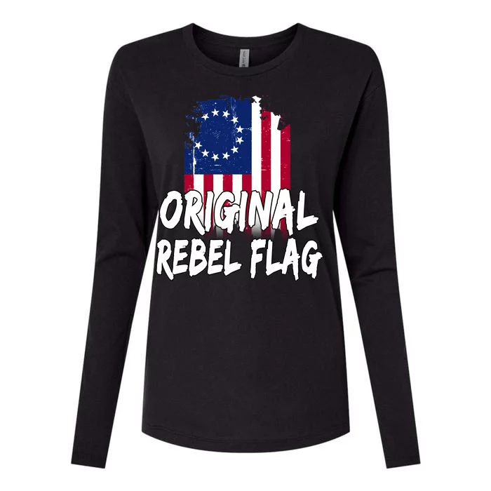 Original Rebel Flag Womens Cotton Relaxed Long Sleeve T-Shirt