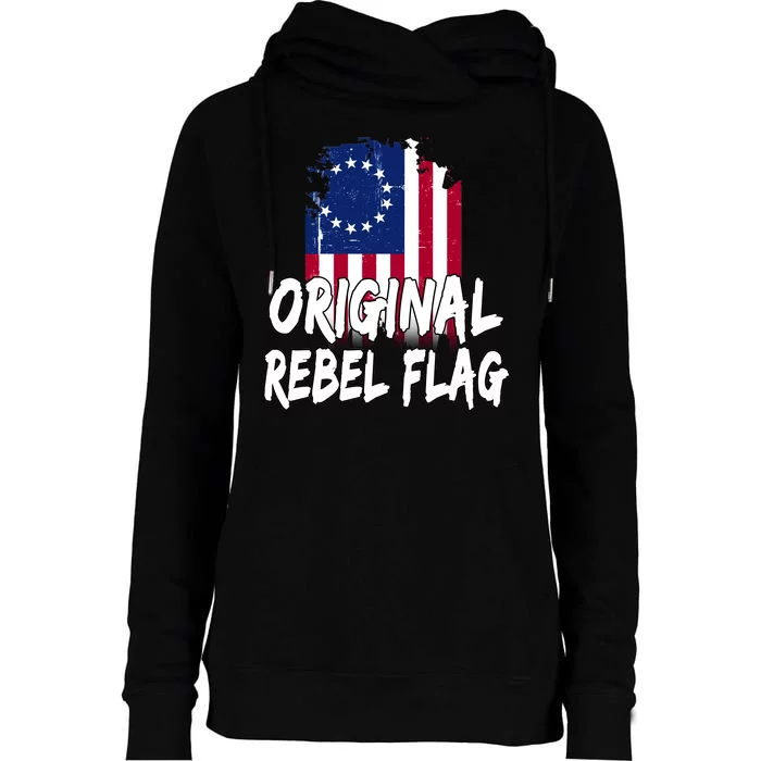 Original Rebel Flag Womens Funnel Neck Pullover Hood