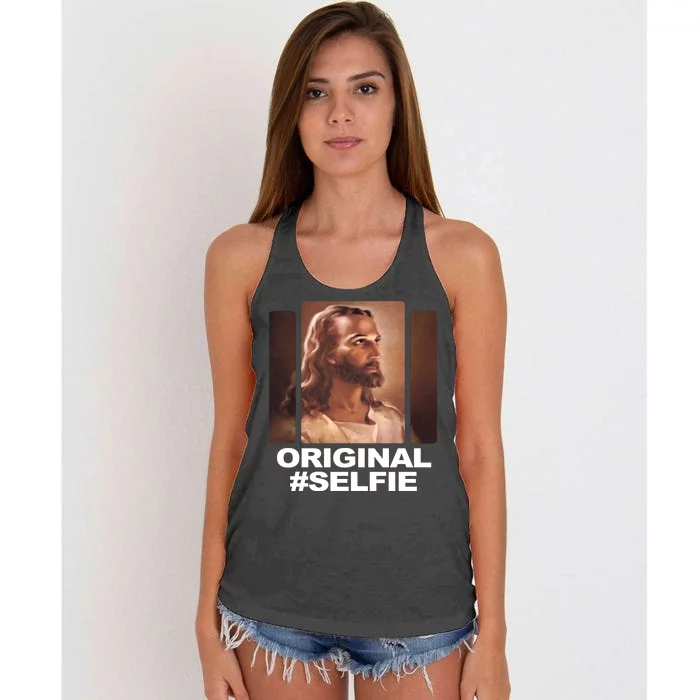 Original Selfie Jesus Women's Knotted Racerback Tank