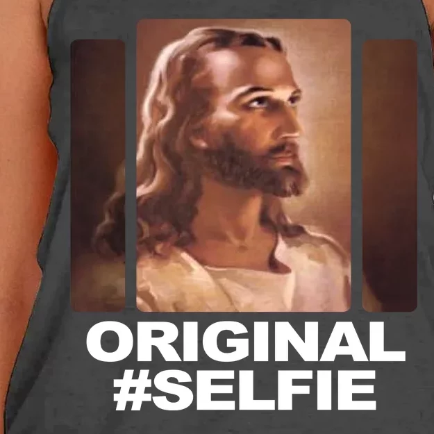 Original Selfie Jesus Women's Knotted Racerback Tank