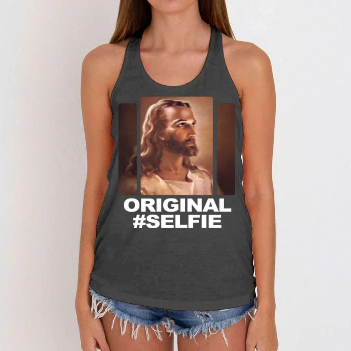 Original Selfie Jesus Women's Knotted Racerback Tank