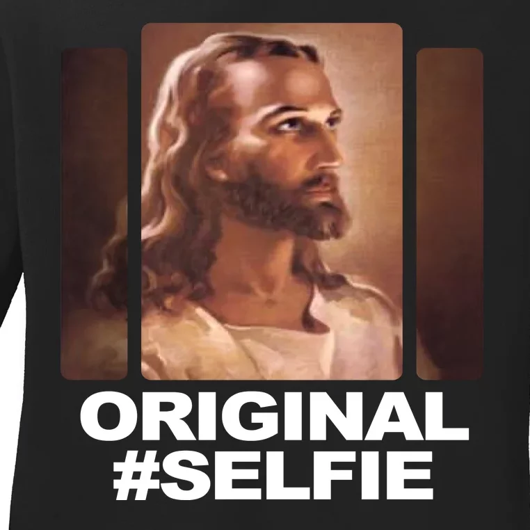 Original Selfie Jesus Ladies Long Sleeve Shirt