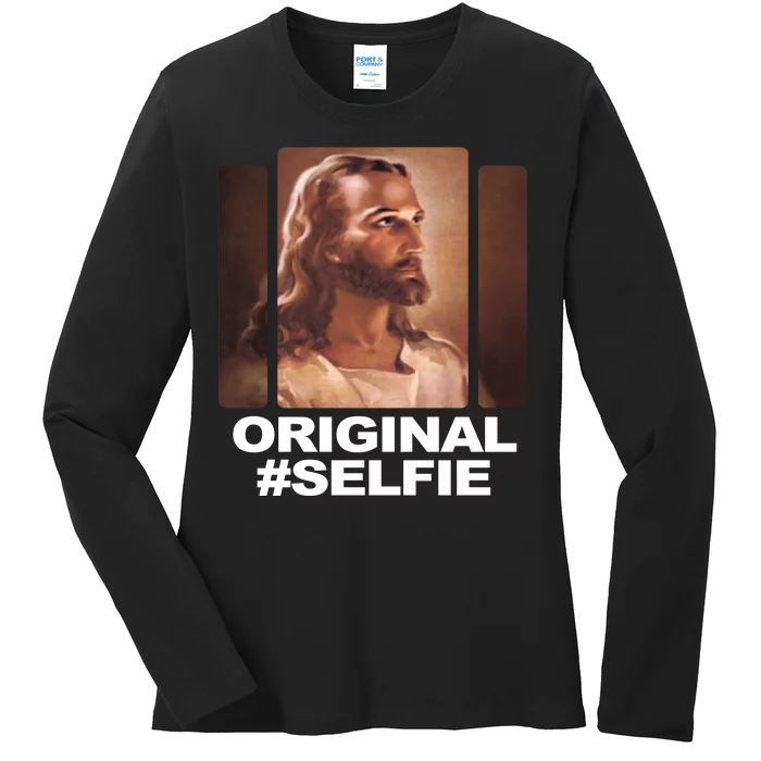 Original Selfie Jesus Ladies Long Sleeve Shirt