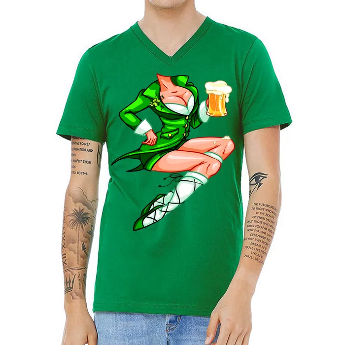 Original Sexy Irish Gril St. Patrick's Day Beer V-Neck T-Shirt