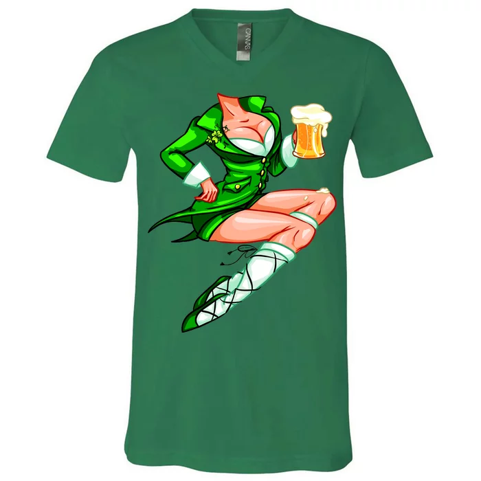 Original Sexy Irish Gril St. Patrick's Day Beer V-Neck T-Shirt