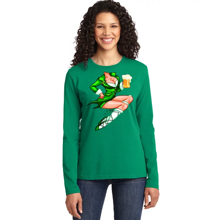 Original Sexy Irish Gril St. Patrick's Day Beer Ladies Long Sleeve Shirt