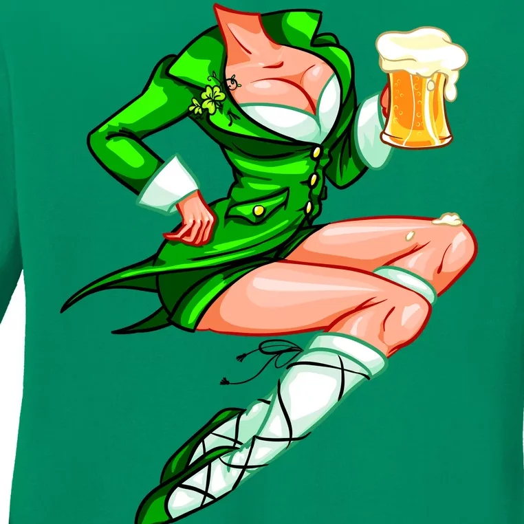 Original Sexy Irish Gril St. Patrick's Day Beer Ladies Long Sleeve Shirt