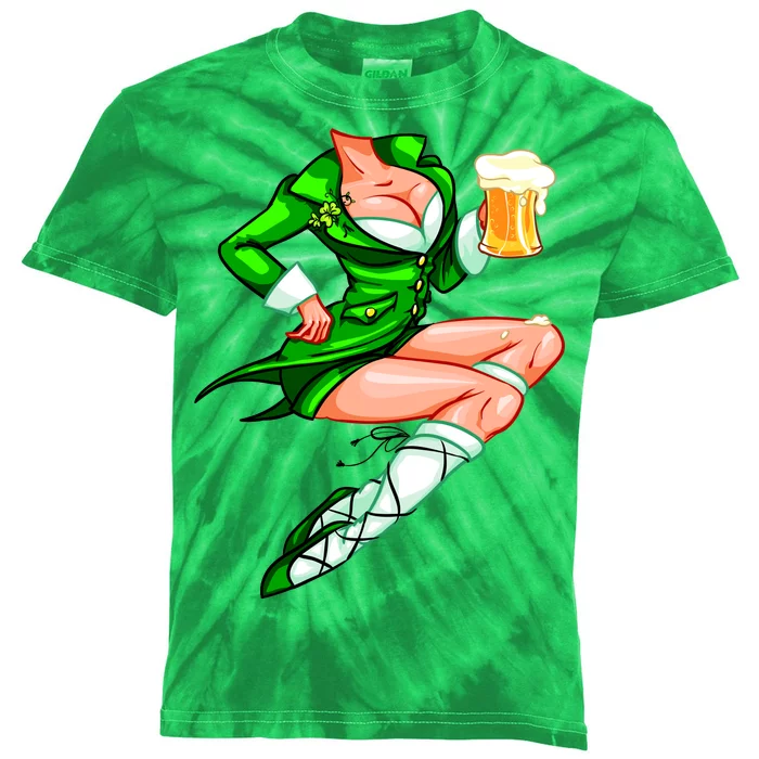 Original Sexy Irish Gril St. Patrick's Day Beer Kids Tie-Dye T-Shirt