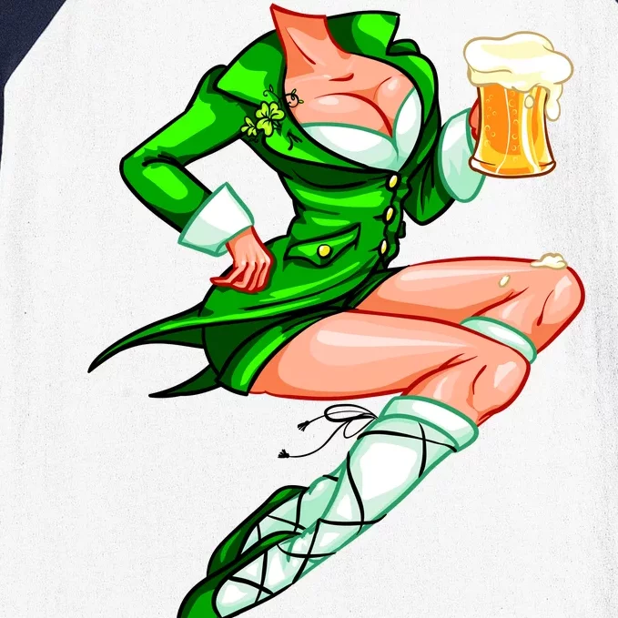 Original Sexy Irish Gril St. Patrick's Day Beer Baseball Sleeve Shirt