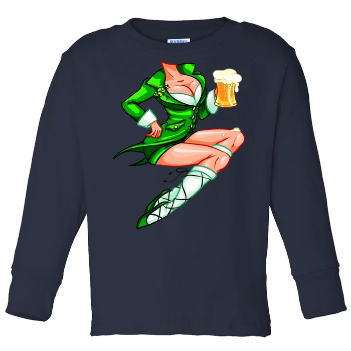 Original Sexy Irish Gril St. Patrick's Day Beer Toddler Long Sleeve Shirt