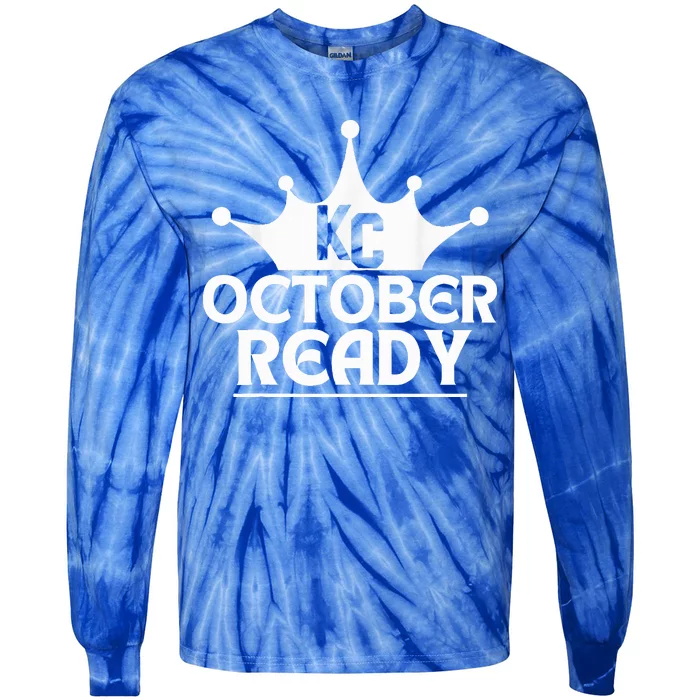 October Ready Kc Blue Tie-Dye Long Sleeve Shirt