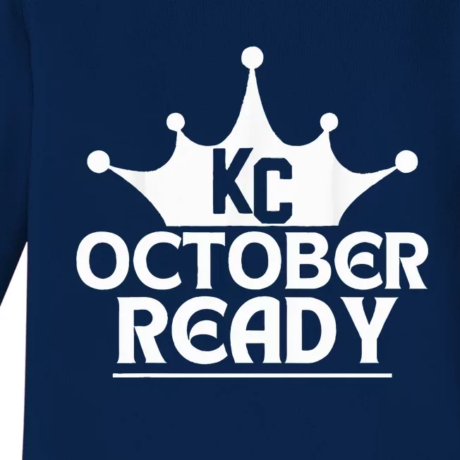 October Ready Kc Blue Baby Long Sleeve Bodysuit