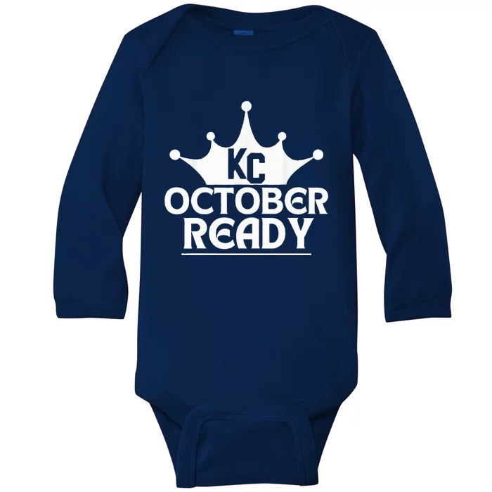 October Ready Kc Blue Baby Long Sleeve Bodysuit