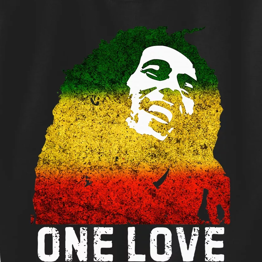 One Reggae Love Reggae Music Rastafarian Jamaica Rock Roots Kids Sweatshirt