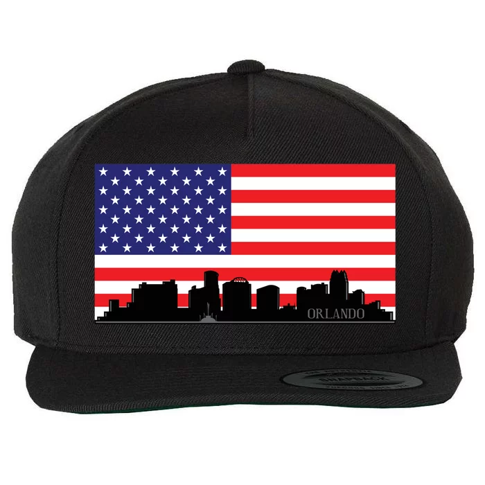 Orlando Florida American Flag Wool Snapback Cap