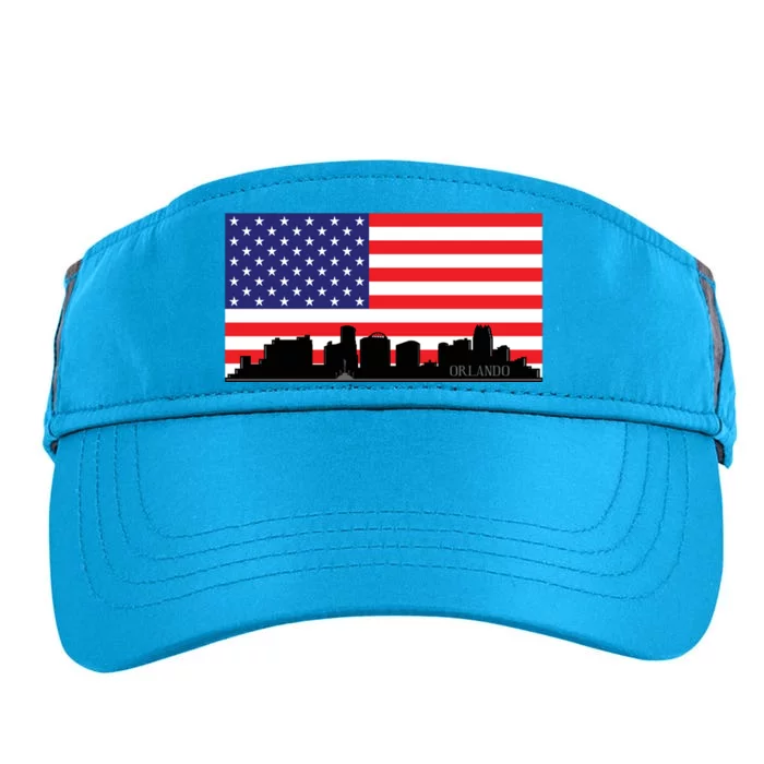 Orlando Florida American Flag Adult Drive Performance Visor