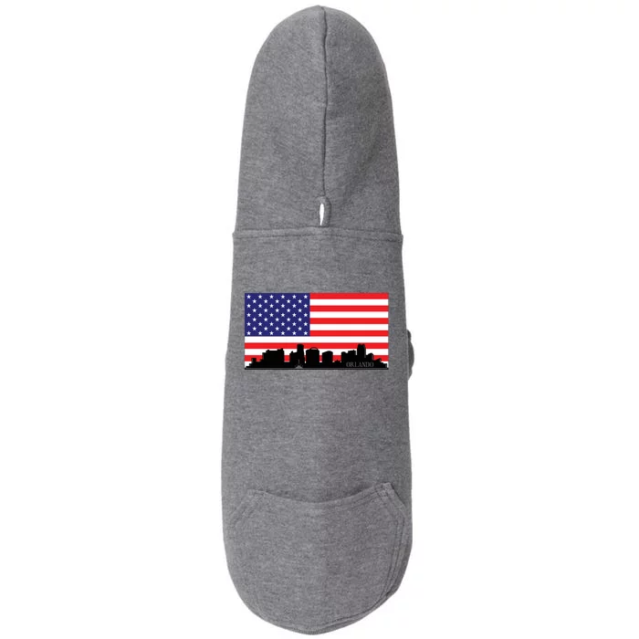 Orlando Florida American Flag Doggie 3-End Fleece Hoodie