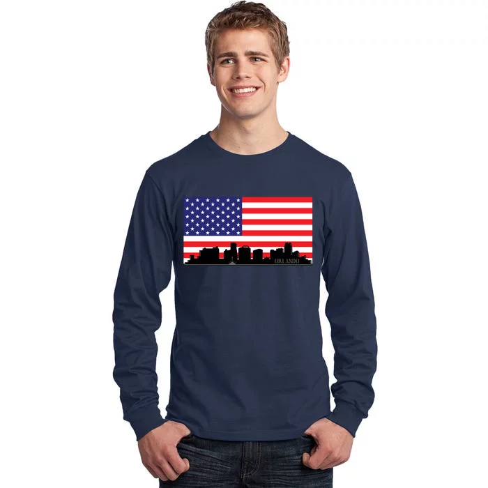 Orlando Florida American Flag Tall Long Sleeve T-Shirt