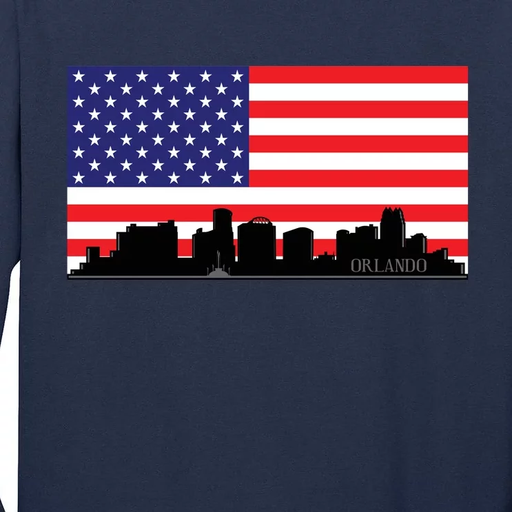 Orlando Florida American Flag Tall Long Sleeve T-Shirt