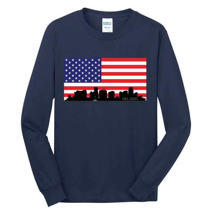 Orlando Florida American Flag Tall Long Sleeve T-Shirt