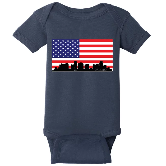 Orlando Florida American Flag Baby Bodysuit