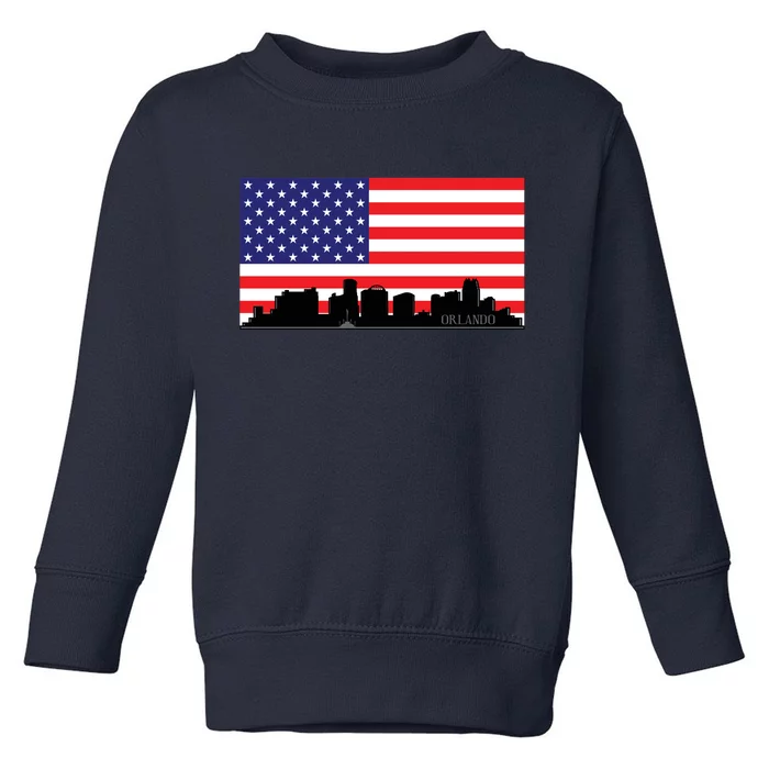 Orlando Florida American Flag Toddler Sweatshirt