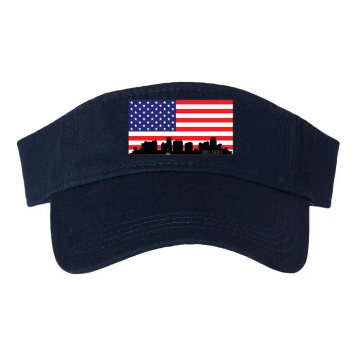 Orlando Florida American Flag Valucap Bio-Washed Visor