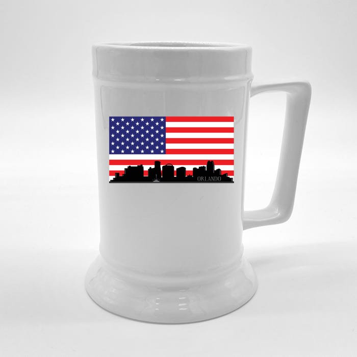 Orlando Florida American Flag Front & Back Beer Stein