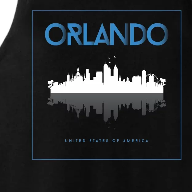 Orlando Florida City Skyline Ladies Tri-Blend Wicking Tank