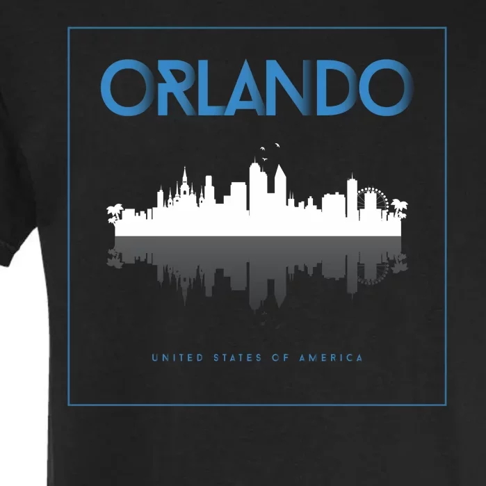 Orlando Florida City Skyline Garment-Dyed Heavyweight T-Shirt