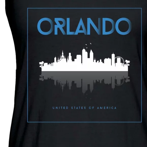 Orlando Florida City Skyline Ladies Essential Flowy Tank