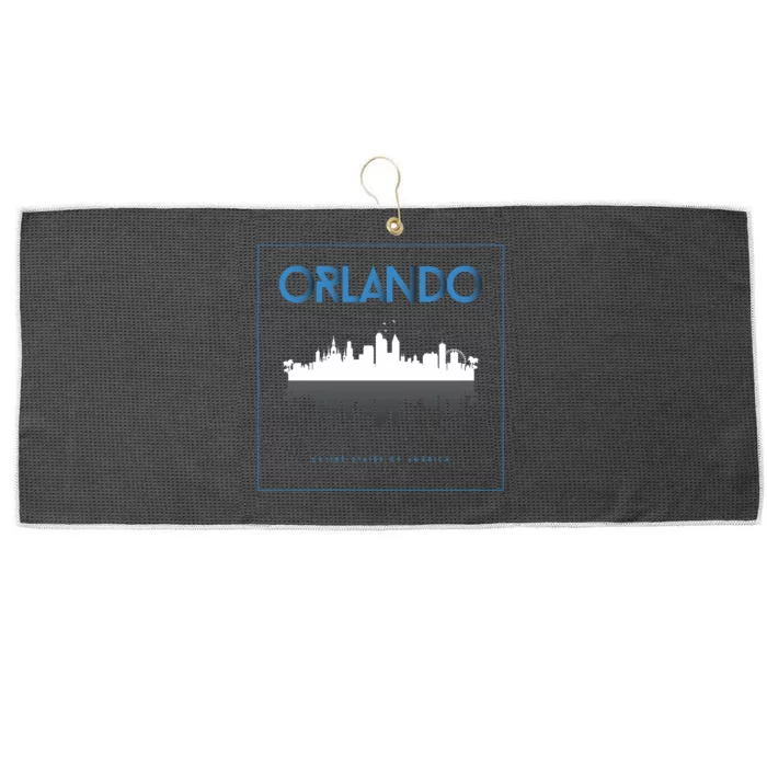 Orlando Florida City Skyline Large Microfiber Waffle Golf Towel