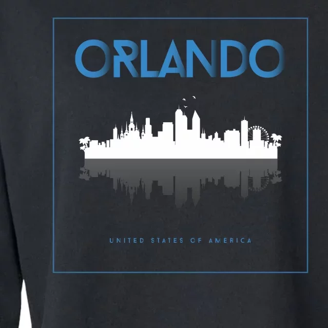 Orlando Florida City Skyline Cropped Pullover Crew