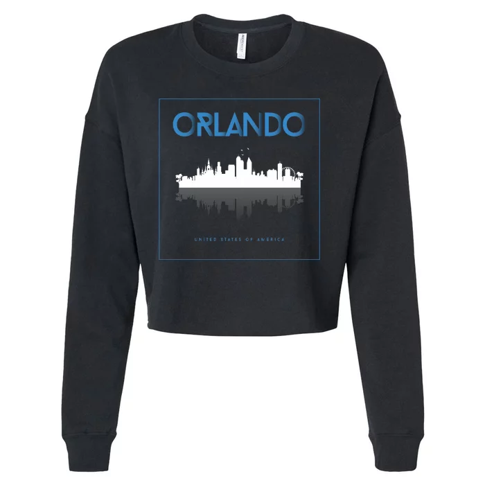 Orlando Florida City Skyline Cropped Pullover Crew