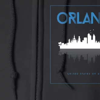 Orlando Florida City Skyline Full Zip Hoodie