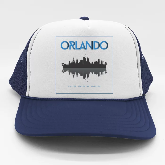 Orlando Florida City Skyline Trucker Hat