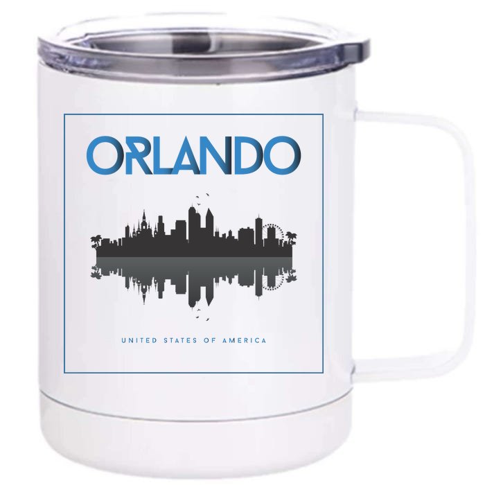 Orlando Florida City Skyline Front & Back 12oz Stainless Steel Tumbler Cup