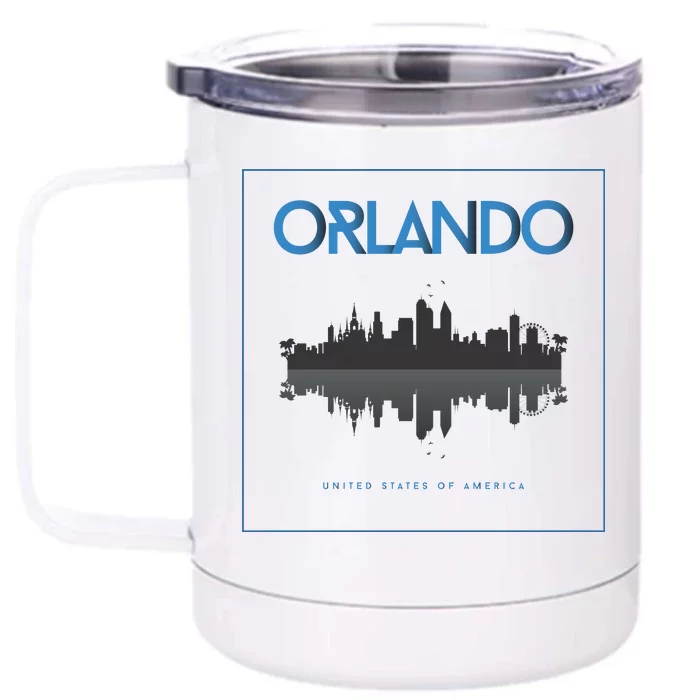 Orlando Florida City Skyline Front & Back 12oz Stainless Steel Tumbler Cup